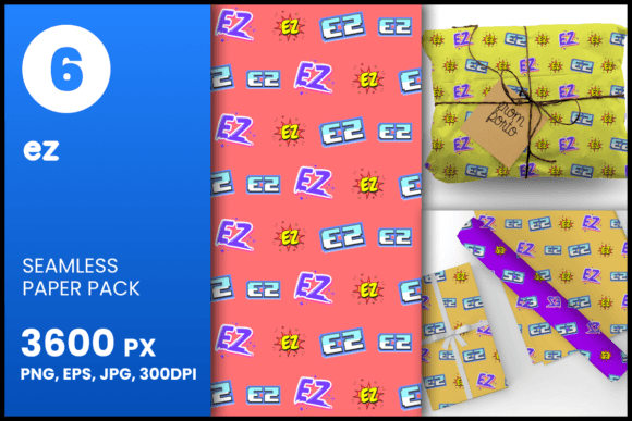 6 Ez Seamless Patterns in JPG, PNG, EPS – A Creative Designer’s Essential Tool