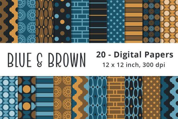 Blue and Brown Digital Paper Patterns: A Versatile Resource for Creative Projects
