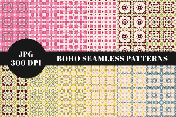 Boho Abstract Seamless Repeat Patterns