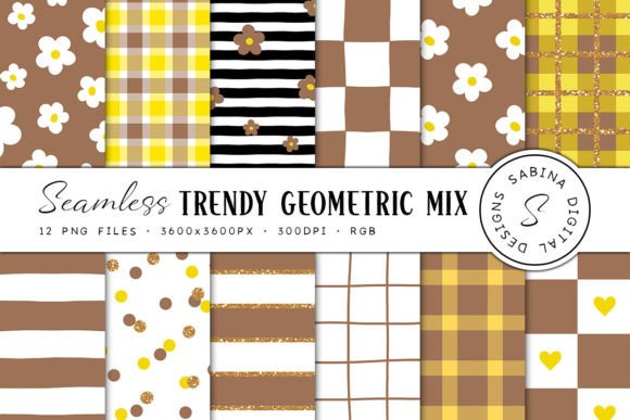 Brown Yellow Trendy Seamless Patterns: A Versatile Resource for Creative Professionals