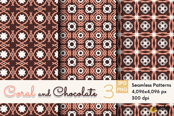 Coral and Chocolate Patterns Set: A Versatile Resource for Creative Projects