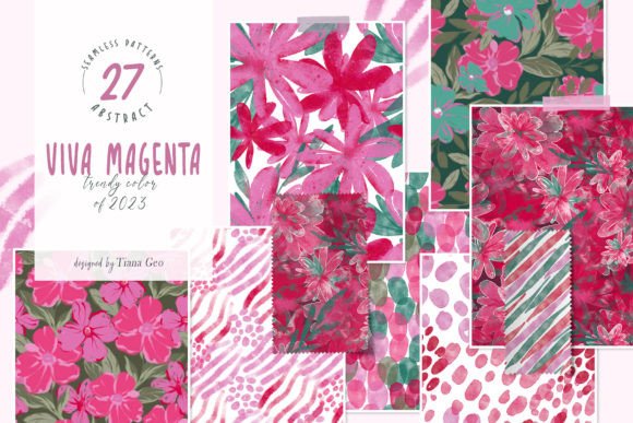 Discover the Beauty of Abstract Viva Magenta Trendy Patterns