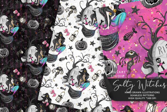 Exploring Halloween Mermaids Seamless Patterns for Creative Projects
