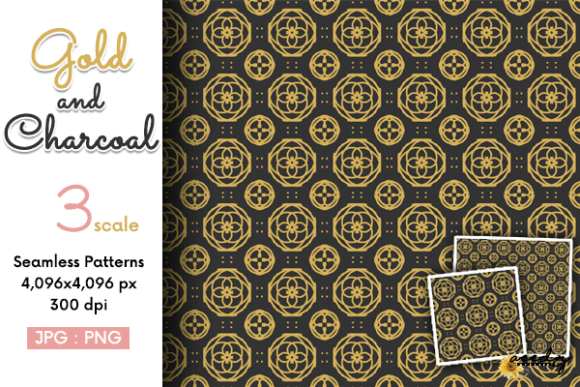 Gold and Charcoal Patterns Set