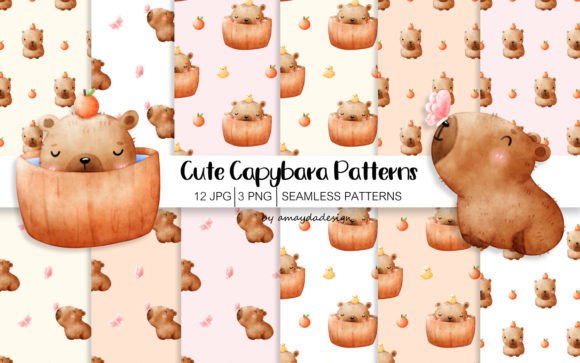 Seamless Design for Creative Projects: Exploring Cute Capybara Patterns