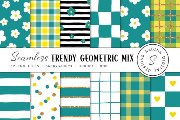 Turquoise Yellow Seamless Patterns: A Creative Resource for Designers and Entrepreneurs