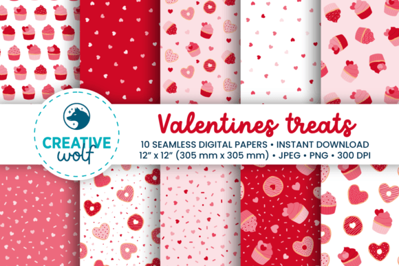 Valentines Treats Seamless Patterns Pack – A Creative Designer’s Essential for Valentine’s Day